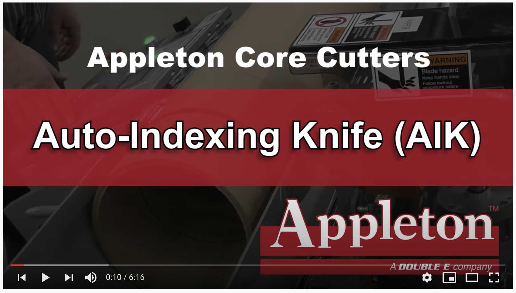 Auto Indexing Knife - Appleton Core Cutters