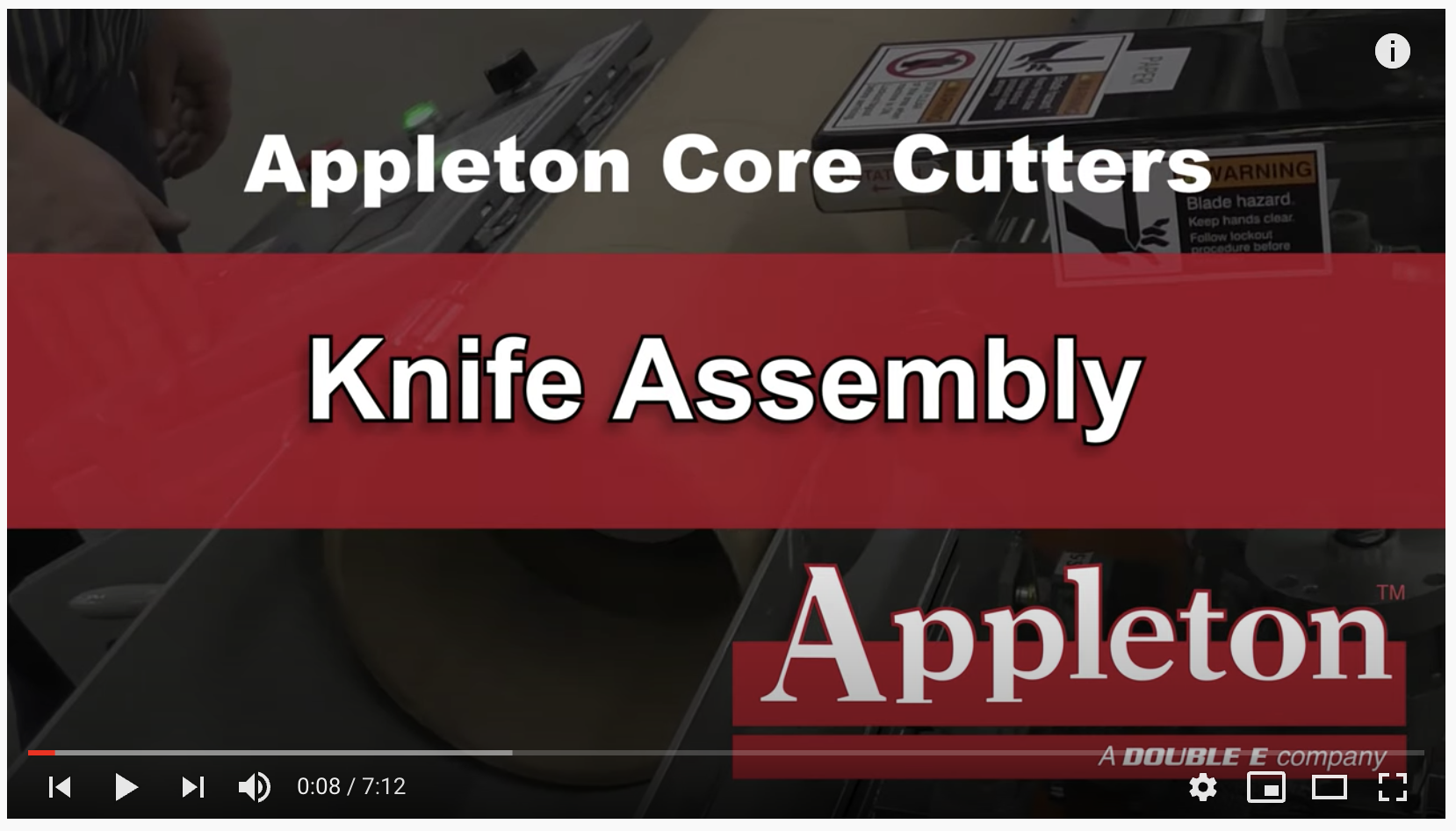 Appleton Core Cutter Knife Assembly Adjustments and Troubleshooting
